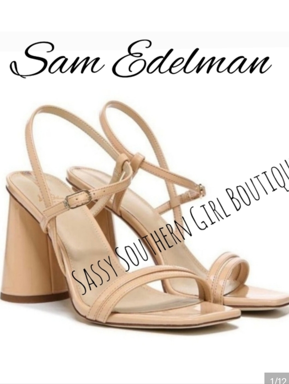 🆕⭐ Sam Edelman Tan Nude Patent Strappy Sandals